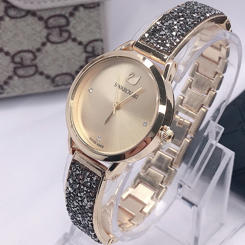 JAM TANGAN WANITA RANTAI STAINLESS DESAIN MEWAH RANTAI BERLIAN IMPORT