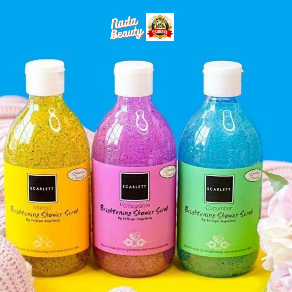 Scarlett Whitening Shower Scrub Pomegrante| Scarlett Whitening Shower Scrub Mango| Scrub Cucumber