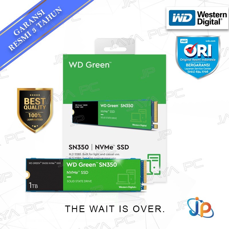 WD Green SSD SN350 M.2 Pcie Gen3 Nvme 2280 1TB - WDC M2 1 TB