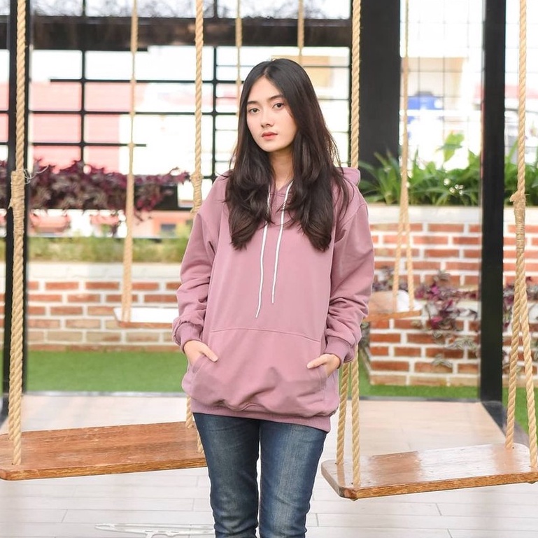 Natural Hoodie || SWEATER HOODIE POLOS II WARNA Creem-Mint-Coksu-Violet-coklat Muda