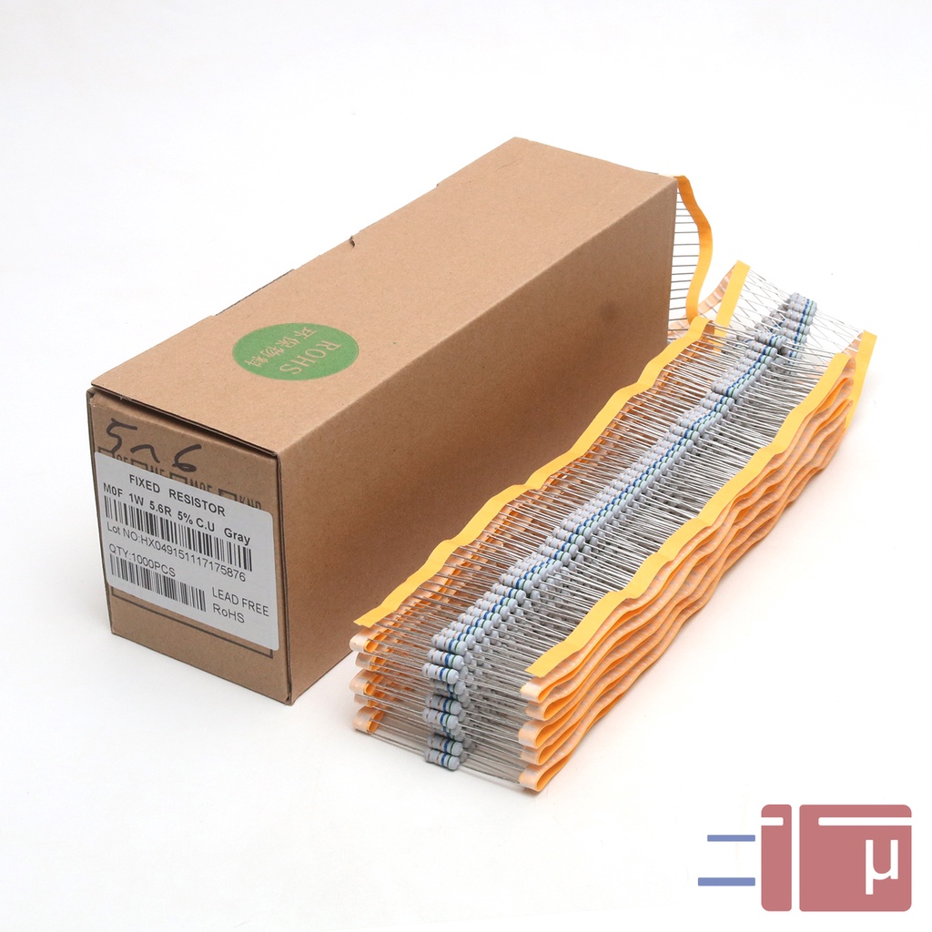 x10 Resistor 5R6 5.6 Ohm 1W Metal Oxide 5% Taiwan Kaki Tembaga