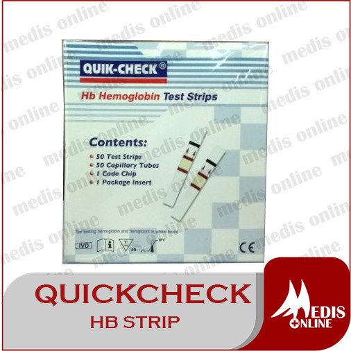 QuickCheck Isi 50 Hb Hemoglobin / Quik check Strip / Quikcheck / Quick check
