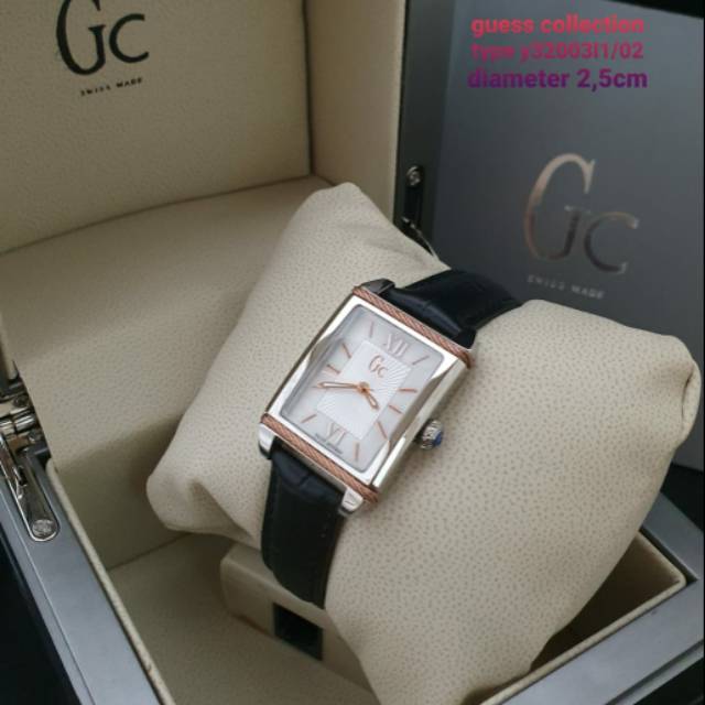 Guess Collection GC Kulit / Hitam Biru Merah / Jam Tangan Wanita Original