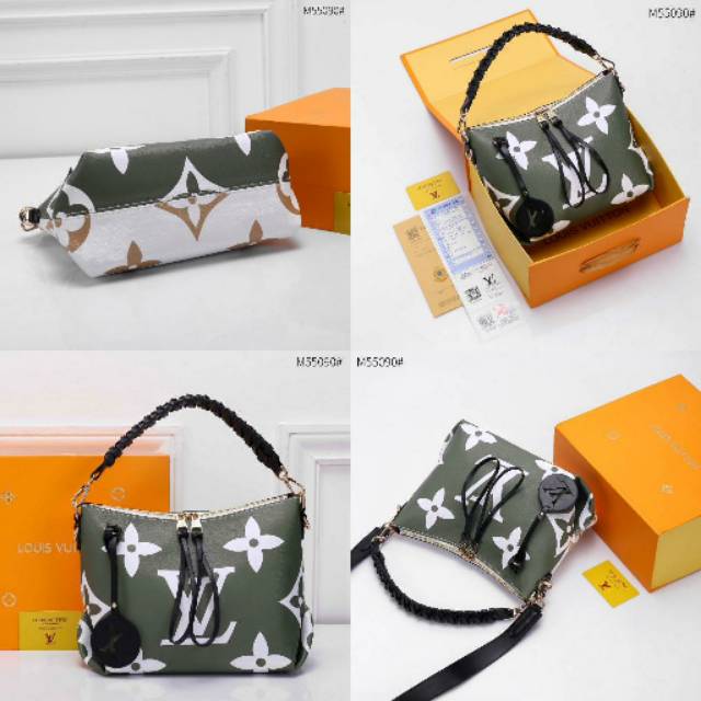 Tas LOUIS VUITTON HOBO BEAUBOURG BRAIDED GREENWHITE GIANT COLLECTION WITH MAGNETIC LV-M55090/WBJ3