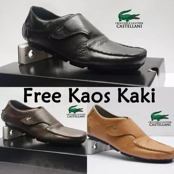 SUPLIER SEPATU FORMAL CROCODILE PANTOFEL SLOP KULIT ASLI 2 VARIAN BAGUS MURAH EKONOMIS