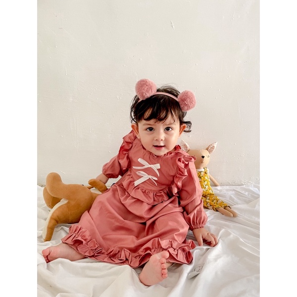 dress anak balita tunik anak bayi gamis bayi SELENA DRESS 1-3 tahun 0-12 bulan baju muslim anak perempuan gamis dress