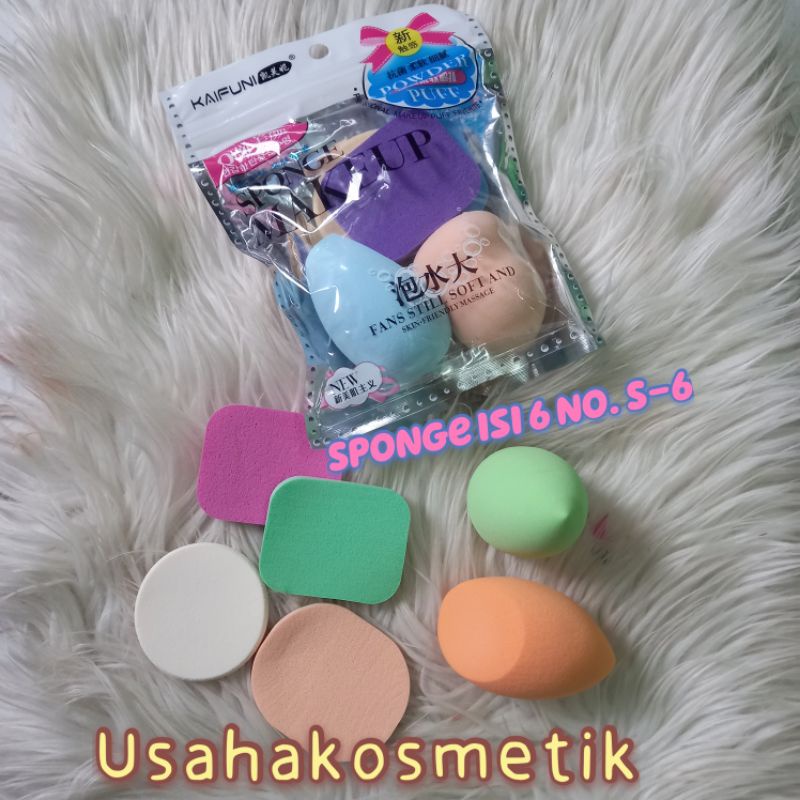 BEAUTY BLENDER SPONGE POWDER SPONGE MAKEUP ISI 6SPONGE NO. S-6