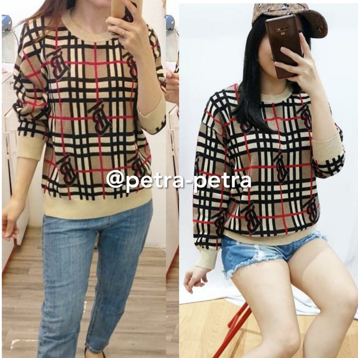 

Flash Sale - Baju Rajut Import Wanita Model Baru Motif Blueberry Warna Coklat New - Cokelat