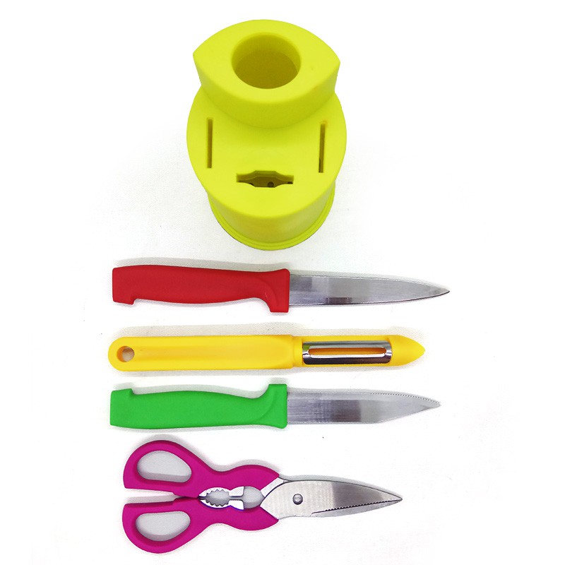 Pisau Buah set + Tatakan Fruit Knife Set 5 pcs serbaguna