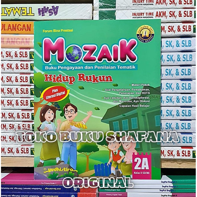 Paket 4 Buku Mozaik 2A 2B 2C 2D Yudhistira Kelas 2 SD K13 Revisi - Pengayaan &amp; Penilaian Tematik