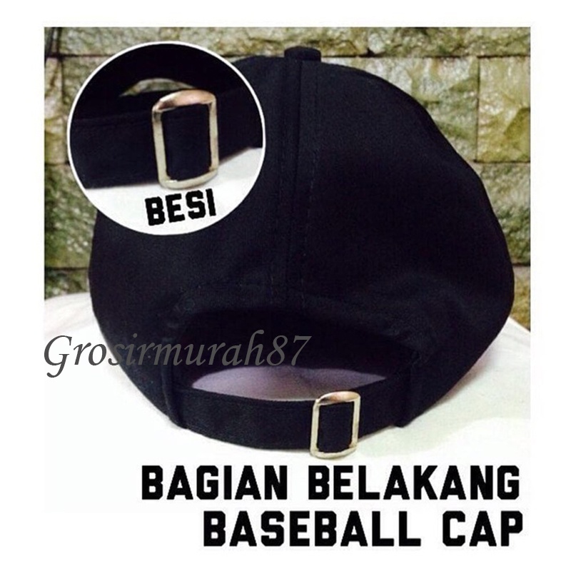 topi polos murah termurah baseball ring besi distro bahan twill hitam merah maroon biru navy hijau ready stok