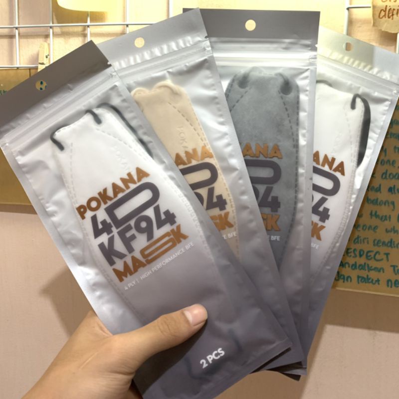 Sachet isi 2 - Masker POKANA 4D KF94 4 ply 100% ORI
