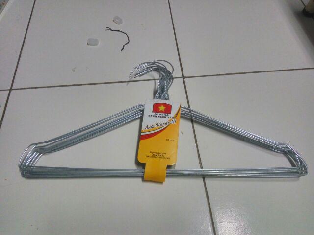 Hanger Baju Gantungan Baju Kawat Laundry 10 Pcs Murah