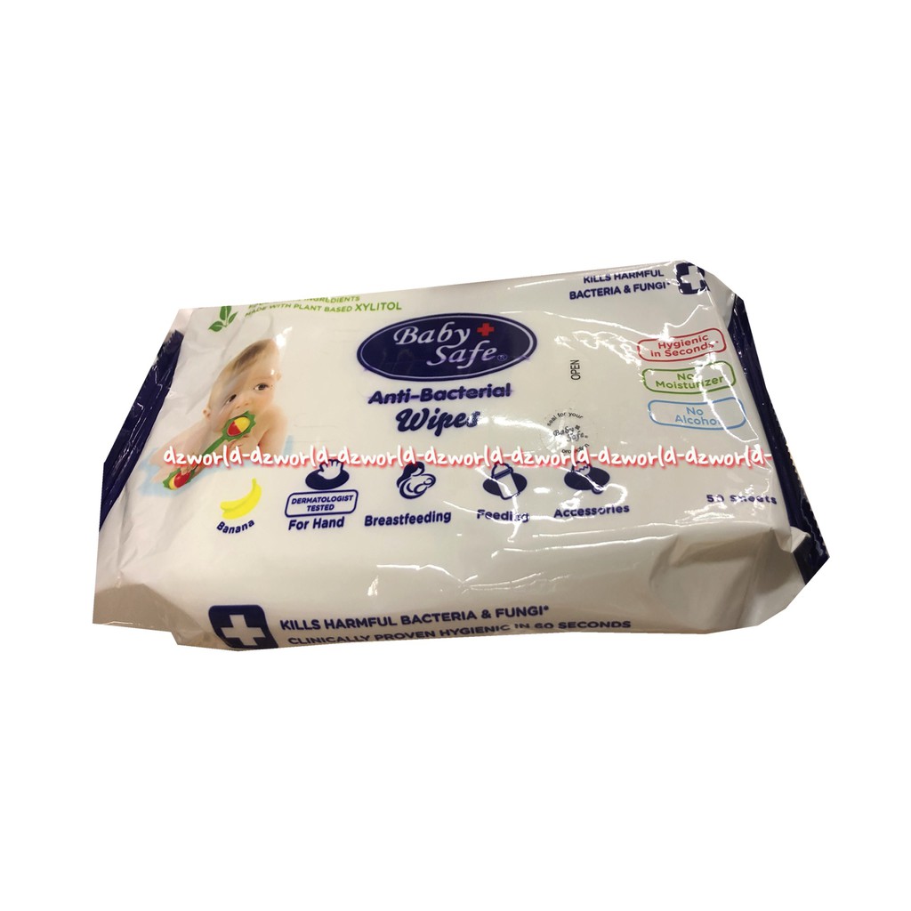 Baby Safe Anti Bacterial Wipes 50sheets Tissue Basah Bayi Anti Bakteri