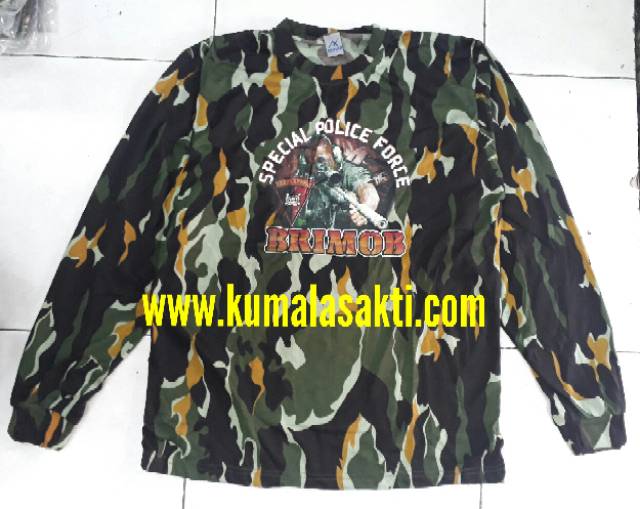 Kaos Loreng Brimob Lengan Panjang