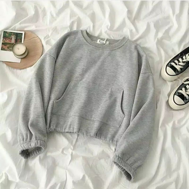 Sunwo crope sweater crope atasan wanita fashion remaja