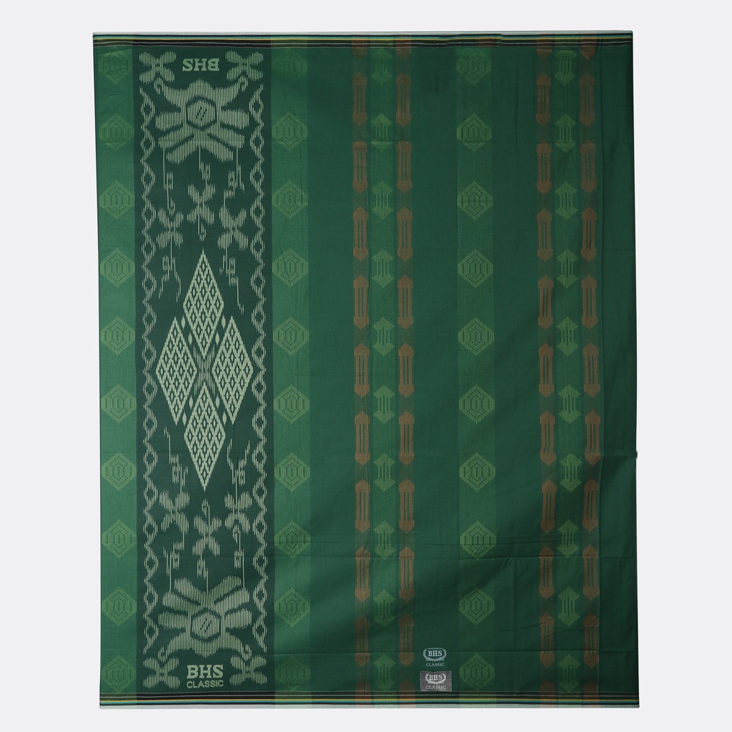 Sarung BHS Classic Silver Motif Kawung Lampion Hijau // BHS KLM  KLH HIJAU