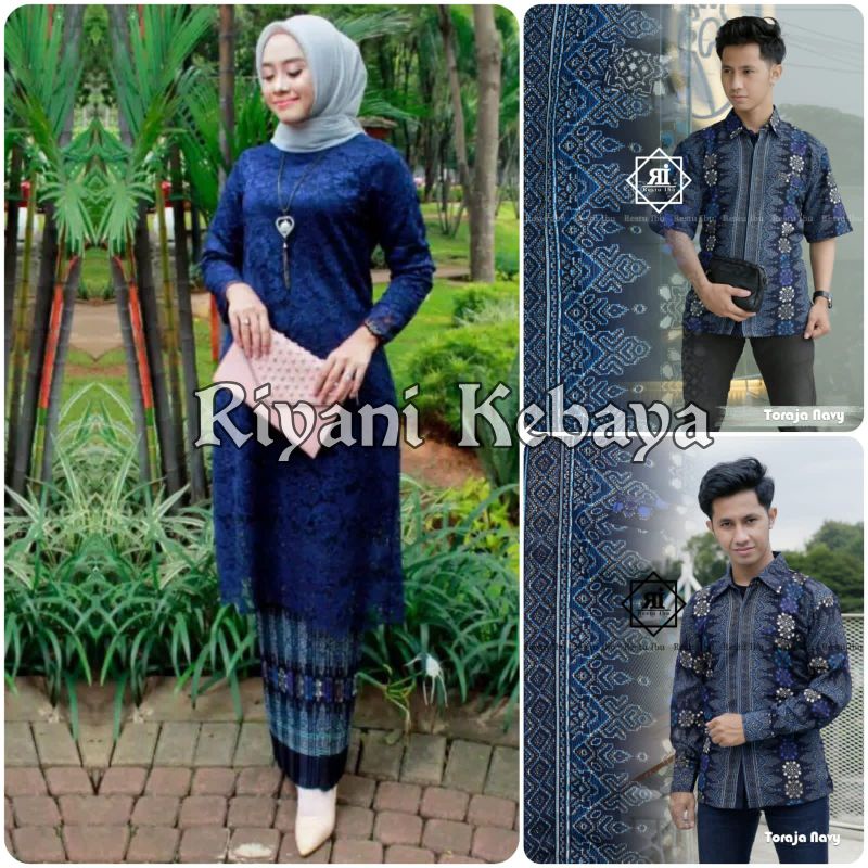 BAJU BATIK COUPLE KEBAYA MODERN / COUPLE KEBAYA TUNANGAN / SET KEBAYA COUPLE KEMEJA BATIK / SET KEBA