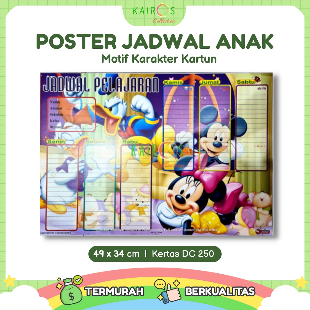 Poster Jadwal Pelajaran Anak Sekolah