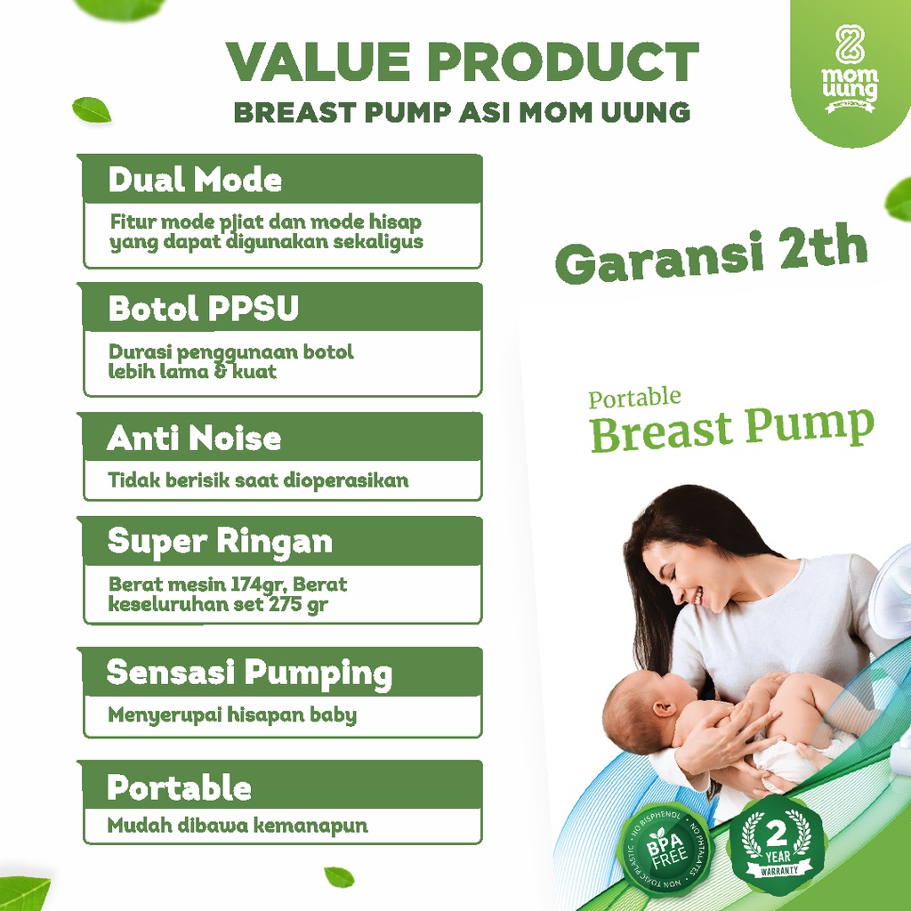 MOM UUNG POMPA ASI PORTABLE / ELECTRIC BREAST PUMP PREMIUM SHOPPING OFFICIAL STORE SHOP