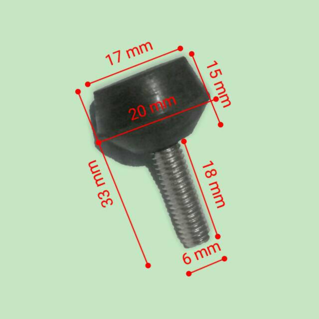 Kaki kursi adjuster M6 - foot adjuster - kaki kursi murah M6