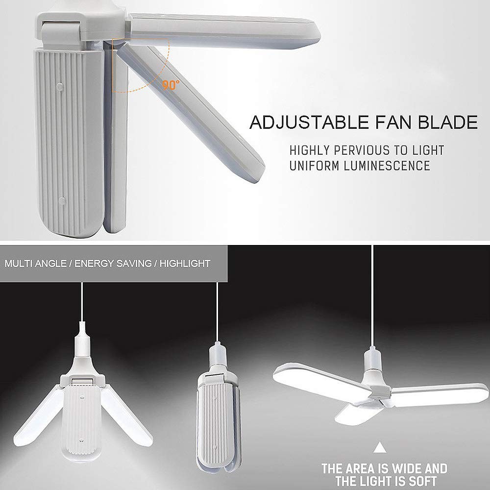 Fan Blade Foldable LED Bulb 45W E27 6500K 1800 Lumens - Lampu LED dengan Desain Kipas