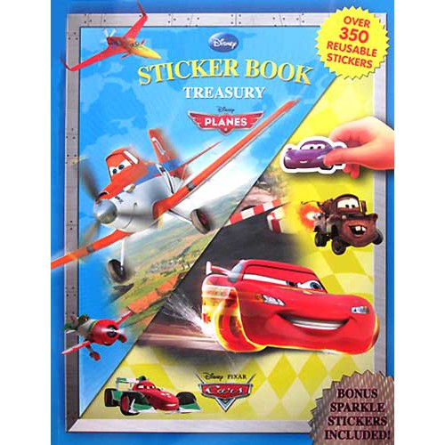 

BUKU Sticker Book Treasury DISNEY PIXAR PLANES & DISNEY CARS w Over 350 Reusable Sticker