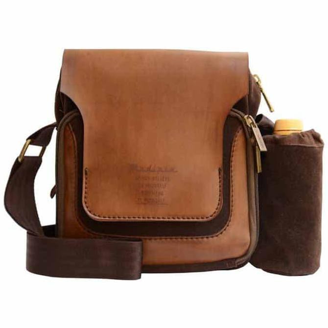 Promo Tas Selempang Pria Modipla Mezzo/ Tas Kulit Pria - KHAKI COCOA Limited