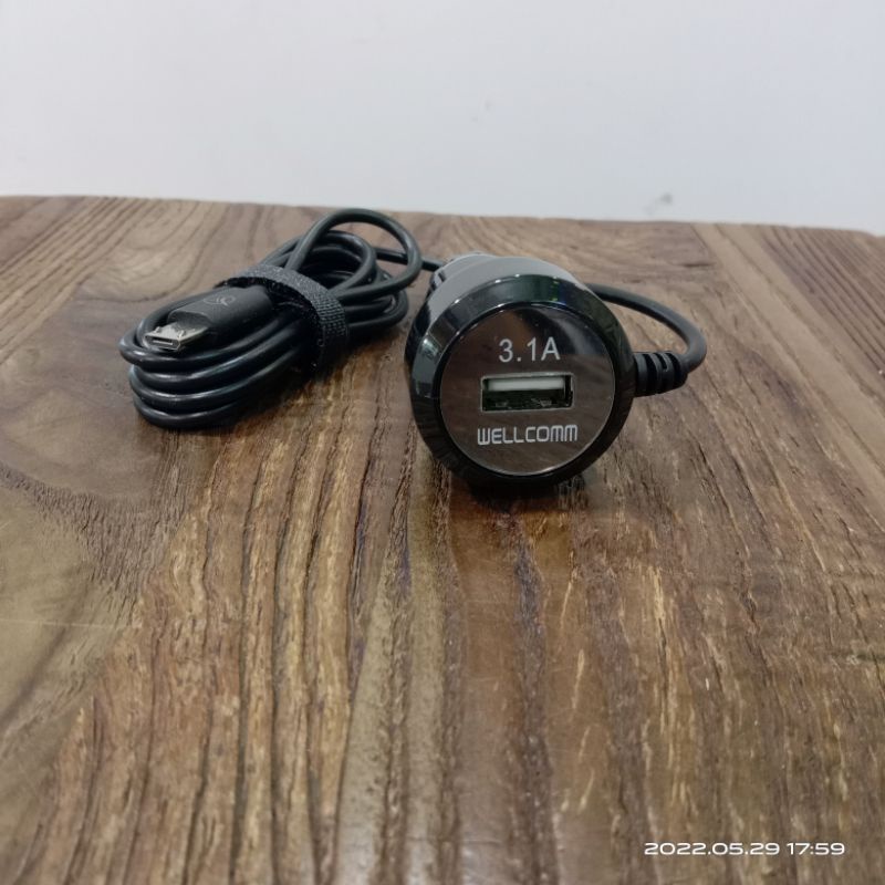 CAR CHARGER WELLCOMM dual connector 3.1A / CASAN MOBIL WELCOMM ORIGINAL