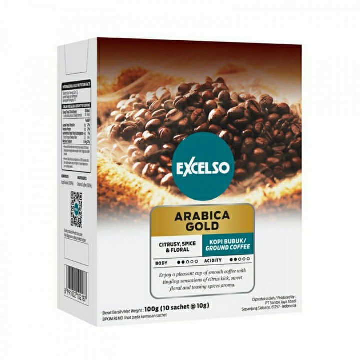 

Coffee Excelso Arabica Gold 100gr(10 sachet/10gr) BoX