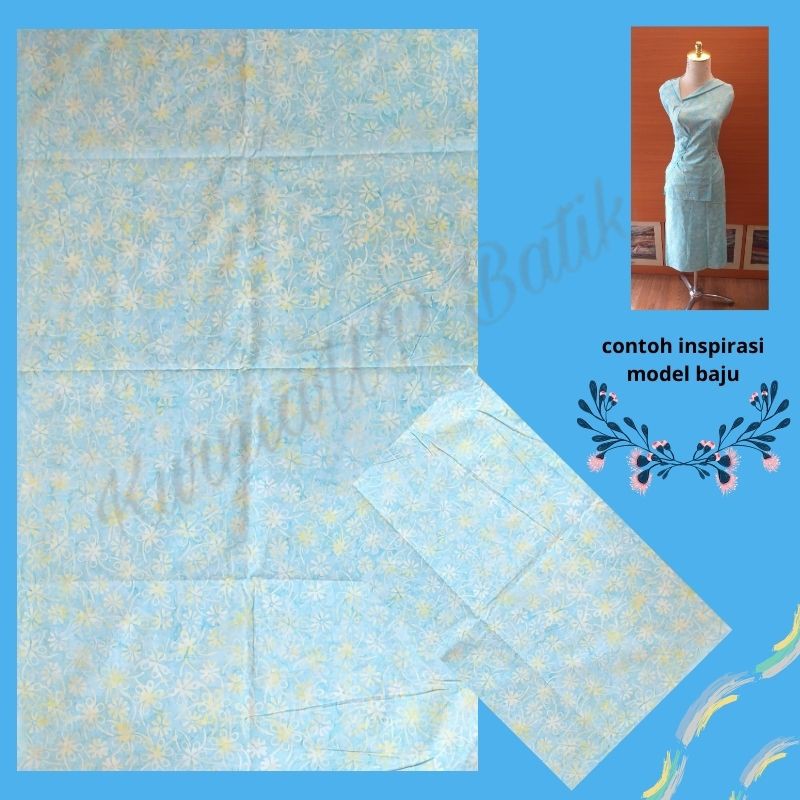 Kain Batik Smoke Warna Biru Muda
