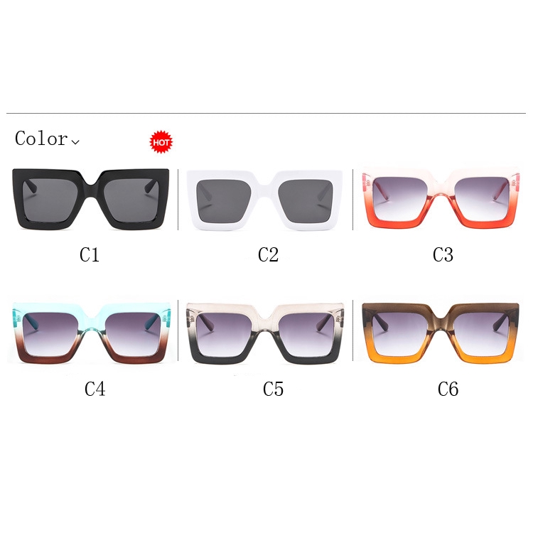 2022 Kacamata Hitam Wanita Model Kotak Oversize Frame Besar