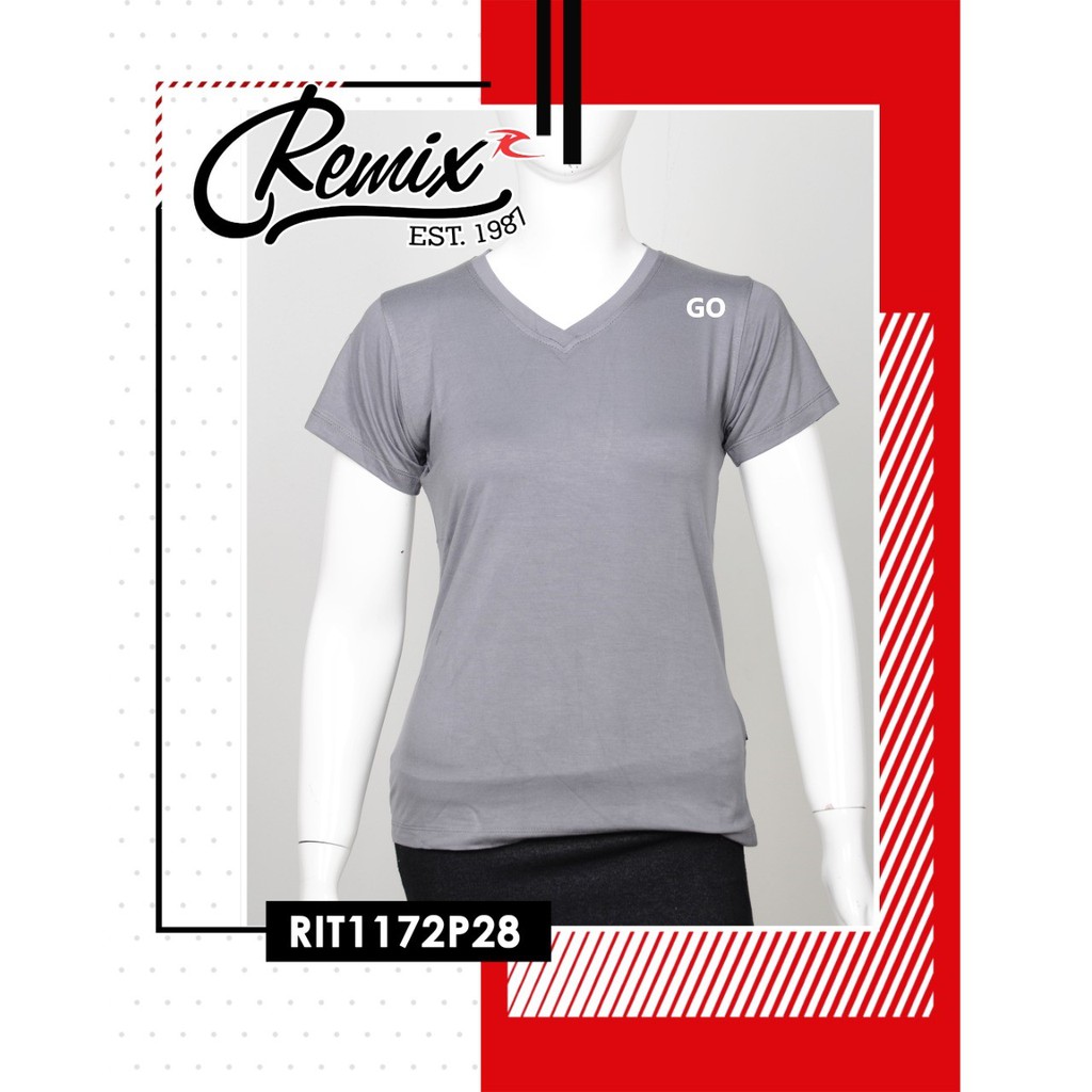 gof REMIX By (CARDINAL) KAOS OBLONG Wanita T-Shirt Lengan Pendek Kerah V-Neck Original