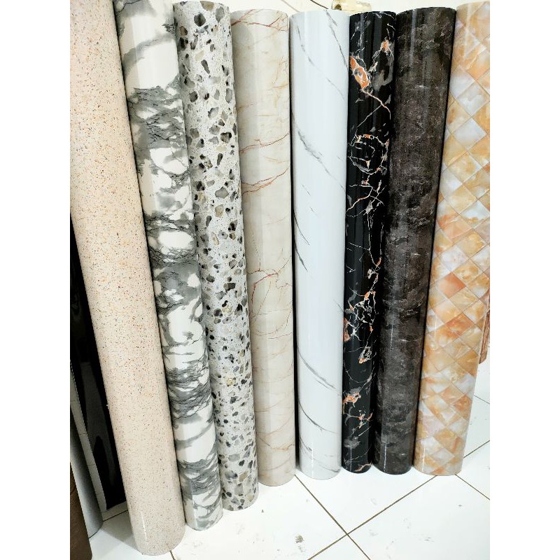 Wallpaper Sticker glossy keramik/Karpet Lantai,Dinding, meja,lemari Dll/ Lebar 122 cm