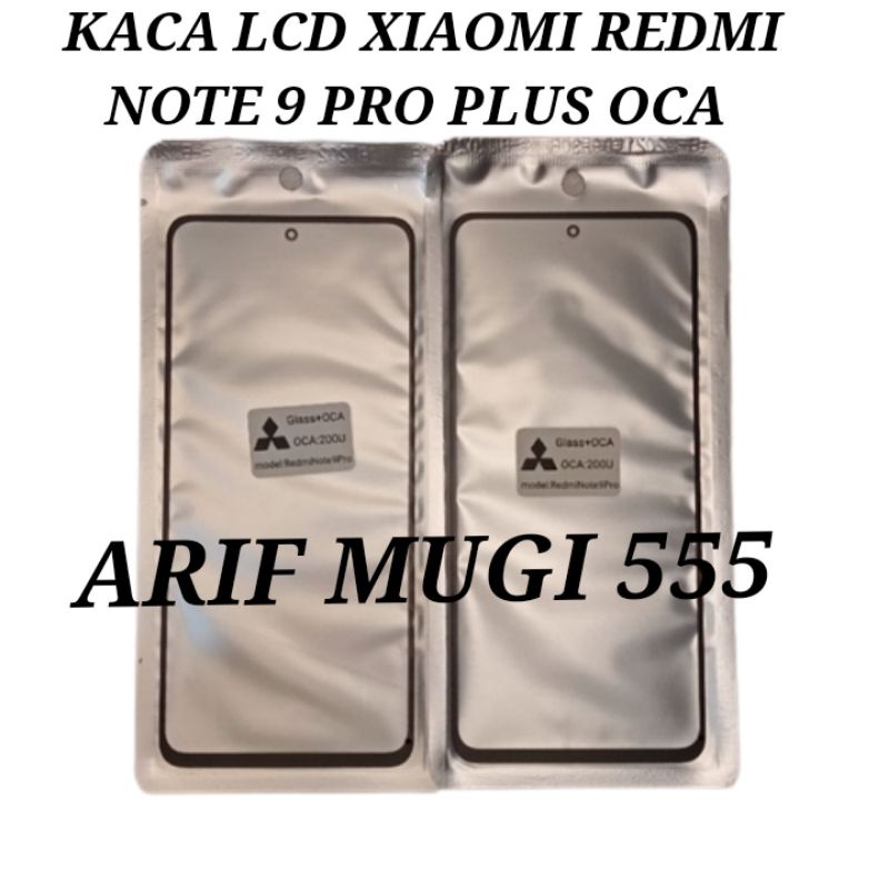 Kaca Lcd+Lem Oca Kaca Depan Kaca Touchscreen Xiaomi Redmi Note 9 Pro Original