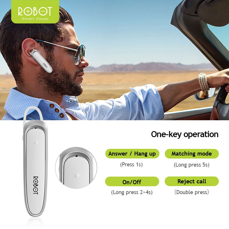 Bluetooth Headset Robot R3 Wireless Headset Earphone Android iPhone Original Garansi 1 Tahun