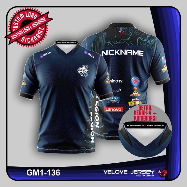 KAOS T-SHIRT JERSEY ESPORTS GAMING,Fullprinting BAJU GAMING FREE FIRE ML DOTA PUBG