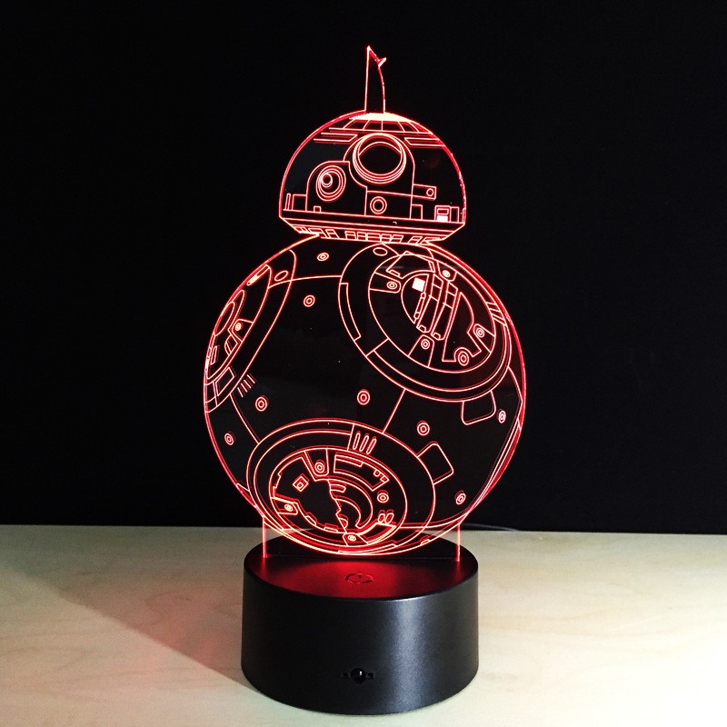 High quality Bintang Wars BB8 Sphero Droid 3D Malam Ringan BB-8 Robot Aksi Tokoh Mainan Lampu 7