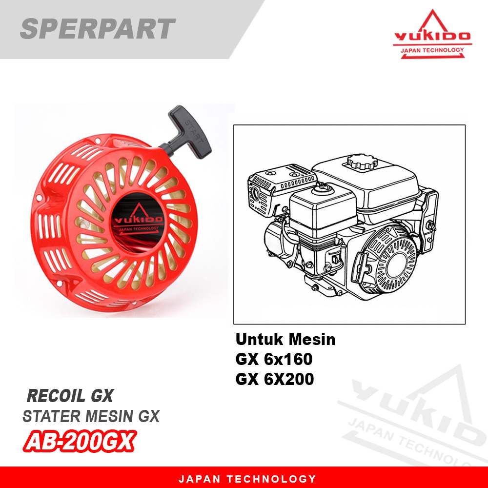 Recoil Stater Assy Gx160 Gx200 Tarikan Stater Engine Gx160 Gx200 UNTUK GX MESIN HONDA DAN LAINYA Recoil Stater / Engkol Mesin GX 160 dan GX 200