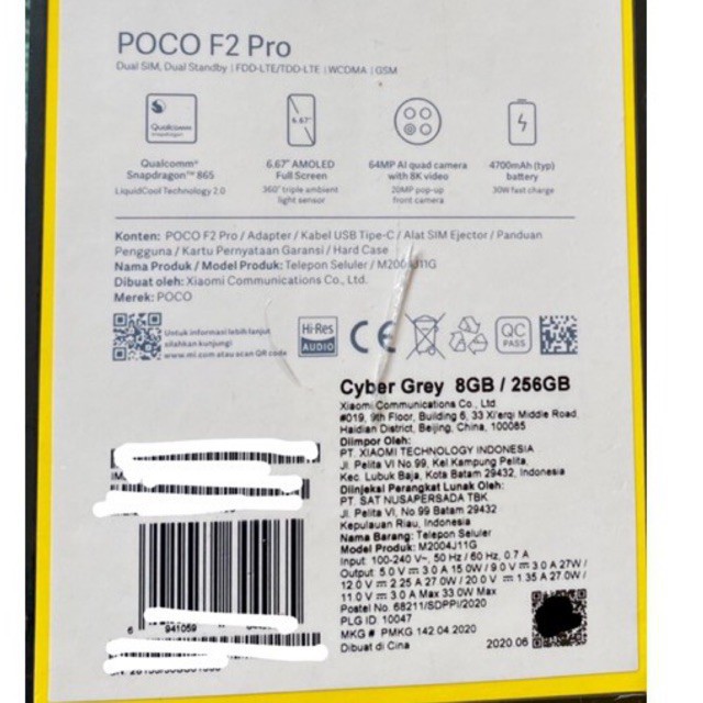 HP Poco F2 Pro 8 / 256 Garansi Resmi (segel) ORIGINAL