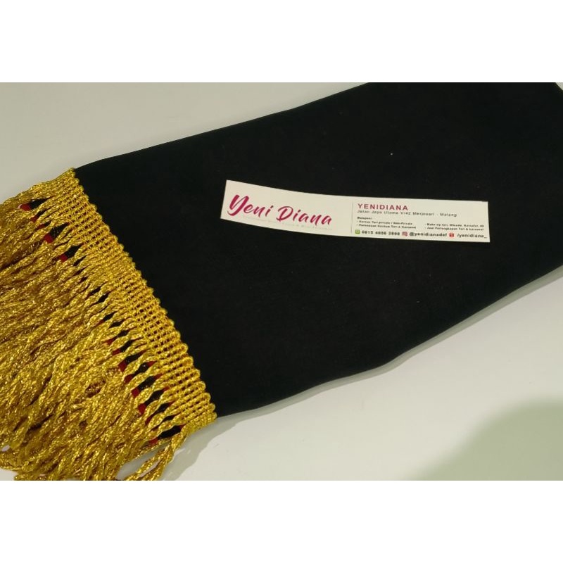 Sampur Tari / Selendang Tari Renda Emas-Hitam