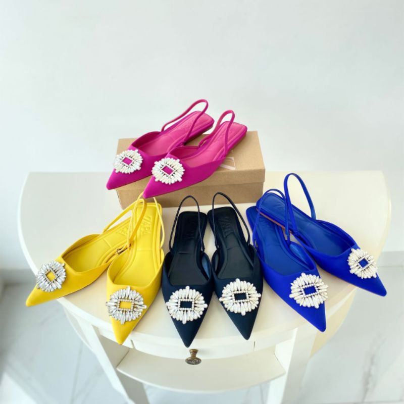 Sepatu Sandal Zara Flat Best Seller | Sendal Santai Modis Zr | Zra Shoes Flat Mutiara