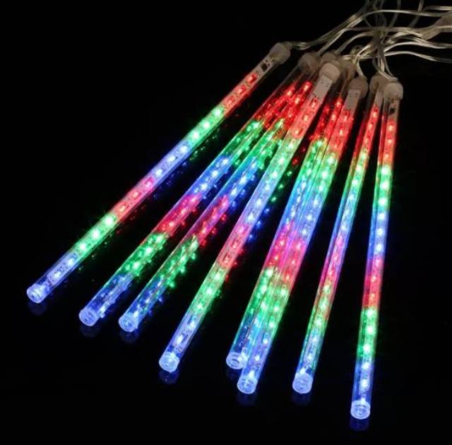 Lampu LED Meteor 50 cm / Meteor Rainbow RGB NAIK TURUN 8 Batang/10 Batang Waterproof