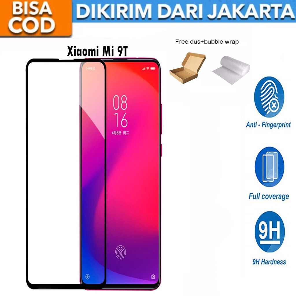 Tempered Glass Xiaomi Mi 9T Full Cover / Full Screen Protector Anti Gores