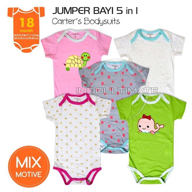 5pc Baju Bayi Newborn jumper Jumsuit kaos atasan Bayi baru lahir 0-2 tahun Anak perempuan BC-01-4