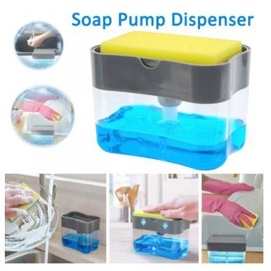 Dispenser sabun Cuci Piring 2in1 Pump Holder Spons Sink Murah