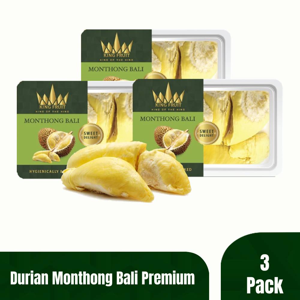 

3 Pack King Fruit Durian Monthong Bali Duren Kupas Beku Premium