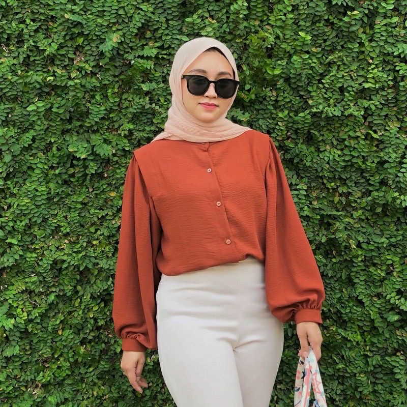 Raisa Blouse Crincle Premium/Kameja Formal/Crincle Blouse shanghai