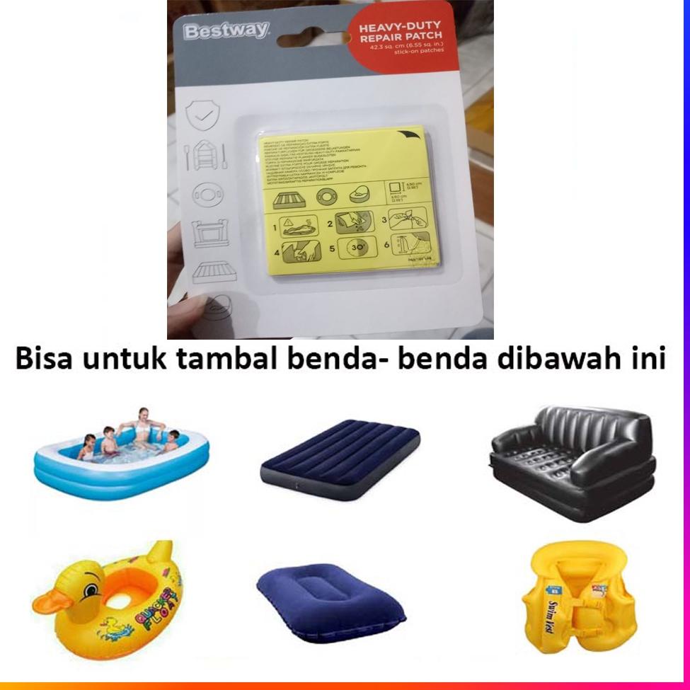 

[KODE PRODUK ARSFY9881] Bestway - Lem Tambal Ban Kolam Plastik Renang Anak Repair Kit Repair Kit / Lem Tambal Bestway Kasur