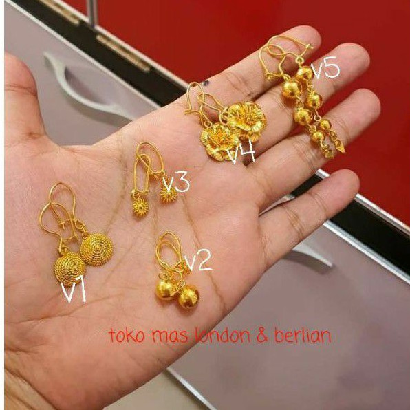 Anting hoops /Anting Tusuk Emas LM 24K Kadar 99,9